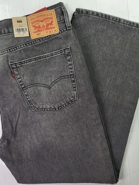 Levi's 565 Loose Straight 36x30 Men's Jeans - Black Wash/ Gray